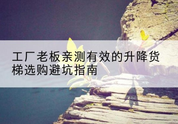五河升降货梯怎么选-工厂老板亲测有效的升降货梯选购避坑指南